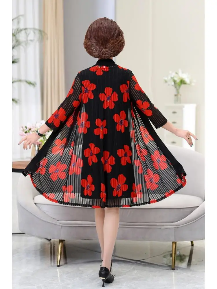 Костюм/один предмет Женский шифоновый кардиган с принтом куртка для матери и