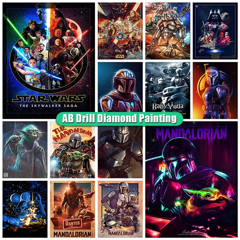 

AB Diamond Painting Disney Star Wars Anime Picture of Rhinestones Diamond Mosaic Cartoon Cross Stitch Embroidery Kits Home Decor