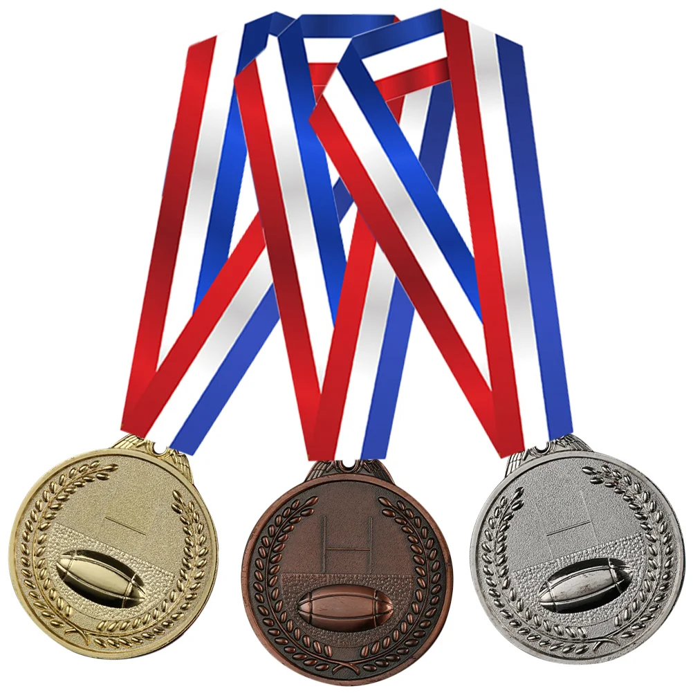 

Medals Awards Awardkids Rugby Prizes Gold Medal Ballstyle Bronze Silver Ribbon Participation Meetingsouvenir Competition