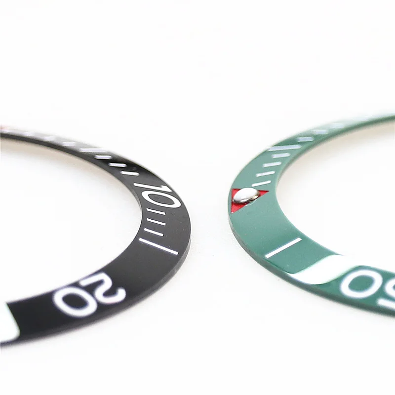 38.5mmx31.5mm High Quality Ceramic Bezel Insert For Diving Watch Case Black Green Watch Outer Bezel Ring Parts Replacement