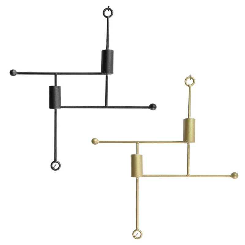 

European Wall Mounted Candle Holder Metal Geometry Candlestick Sconce Decoration