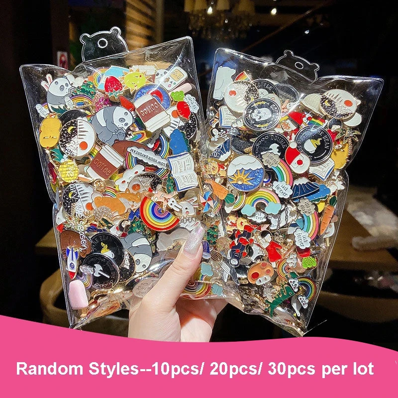 

20/ 30pcs Random Badges Cute INS Tide Personalized Badge Pins Accessories Cartoon Clothes Metal Small Jewelry Free Shiping