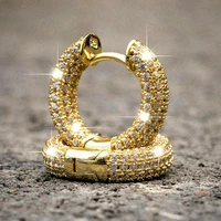 luxury shiny rhinestone circle hoop earrings for women cute round wedding earrings 2022 korean fashion jewelry accessories gifts