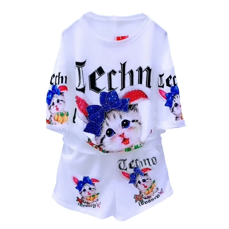 

Комплект одежды для девочек-подростков, модная кофта и шорты, комплект из 2 предметов для девочек-подростков, весна-лето