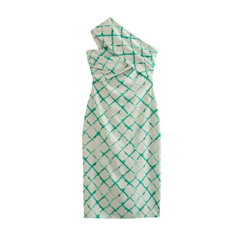 

2023 New Women's Irregular Checkered Print Dress