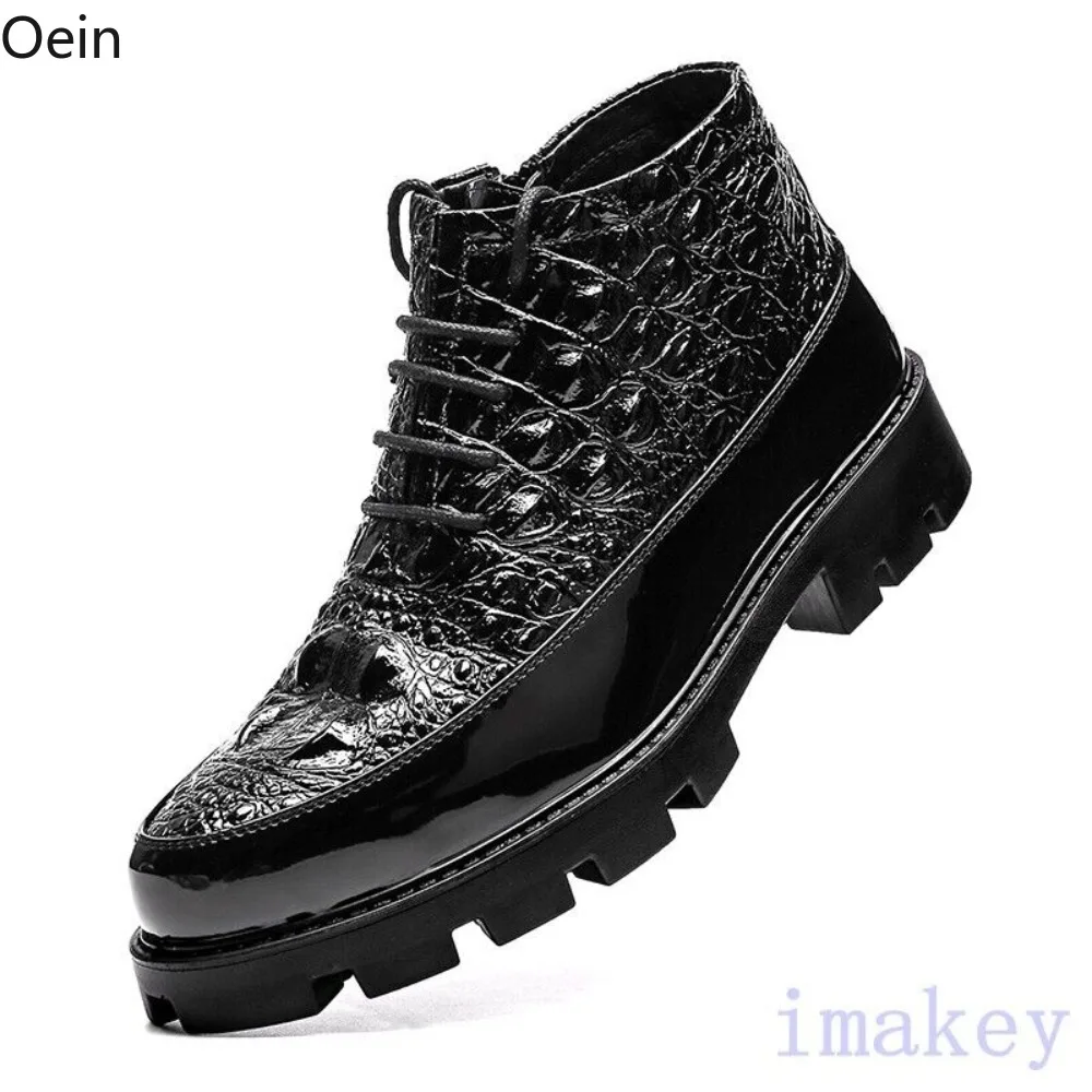 

Mens Shiny Leather Lace up ankle boots Pantshoes Wing Tip Casual Shoes Studded