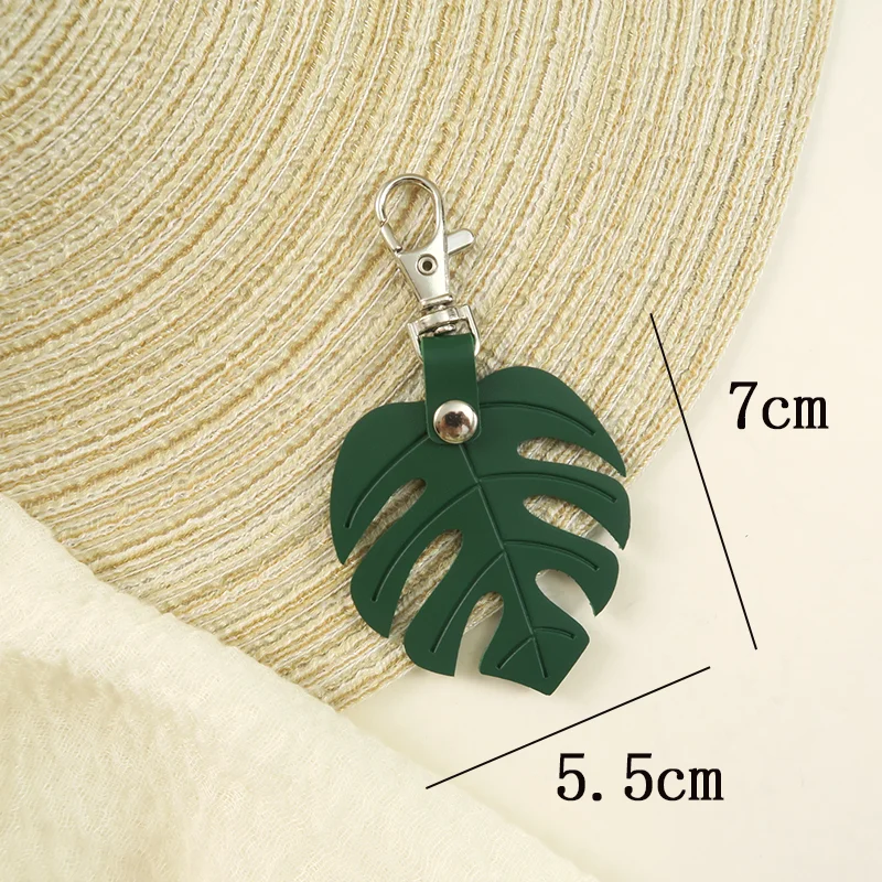 

Брелок Monstera из искусственной кожи | Подвеска для ключей от машины с имитацией листа и аксессуар для багажа в форме листа