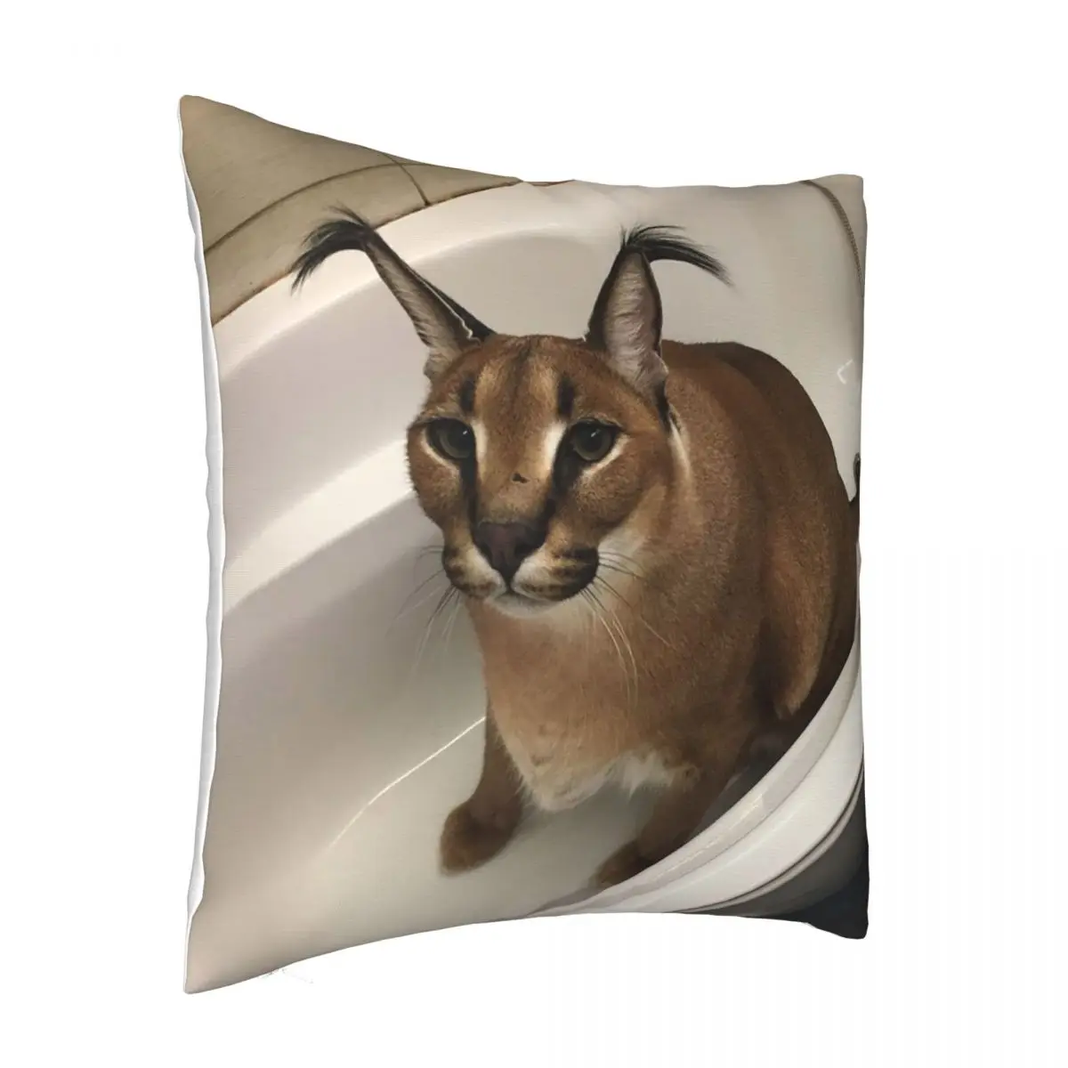 Floppa Cute Meme Cushion Cover 40x40 Home Decor Dakimakura Funny Caracal Cat Throw Pillow Case for Living Room Housse De Coussin images - 6