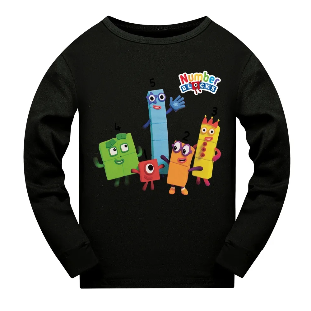 Educational NumberBlocks Shirt Kids Casual Sleepwear Baby Boys Long Sleeve Tops Toddler Girls Sweatshirt Children's Pyjama Tops
