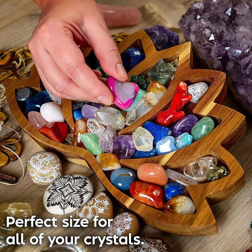 

Shape Tray Display Storage Box Wooden Crystal Tray Home Table Jewelry Ornament Tray Display Decor Women G4Z6