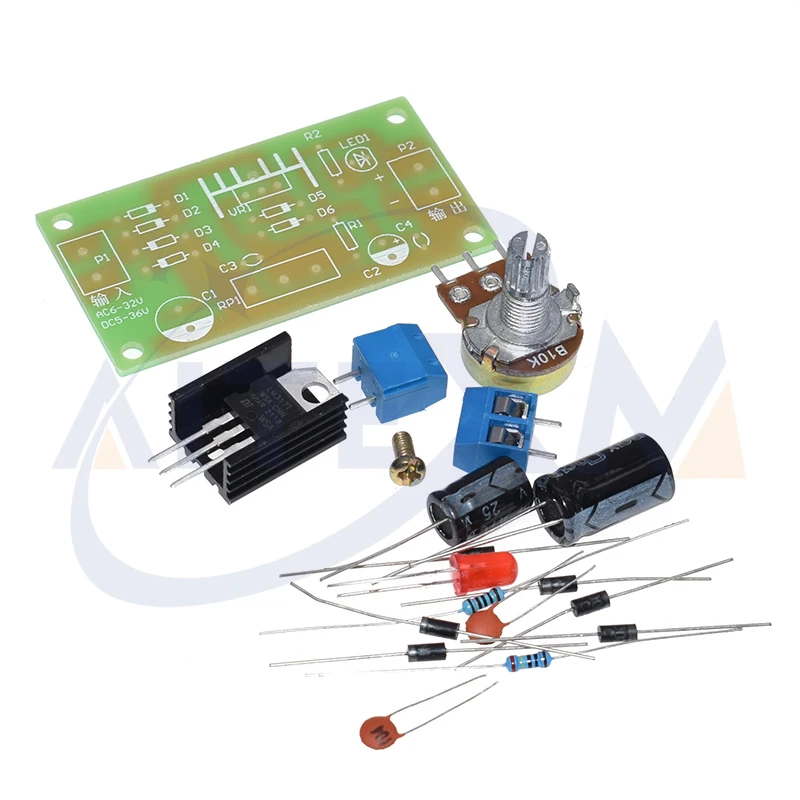 LM317 Adjustable Power Supply Kit Continuous DC DIY Teaching Training Parts PCB Board Electronic kits |