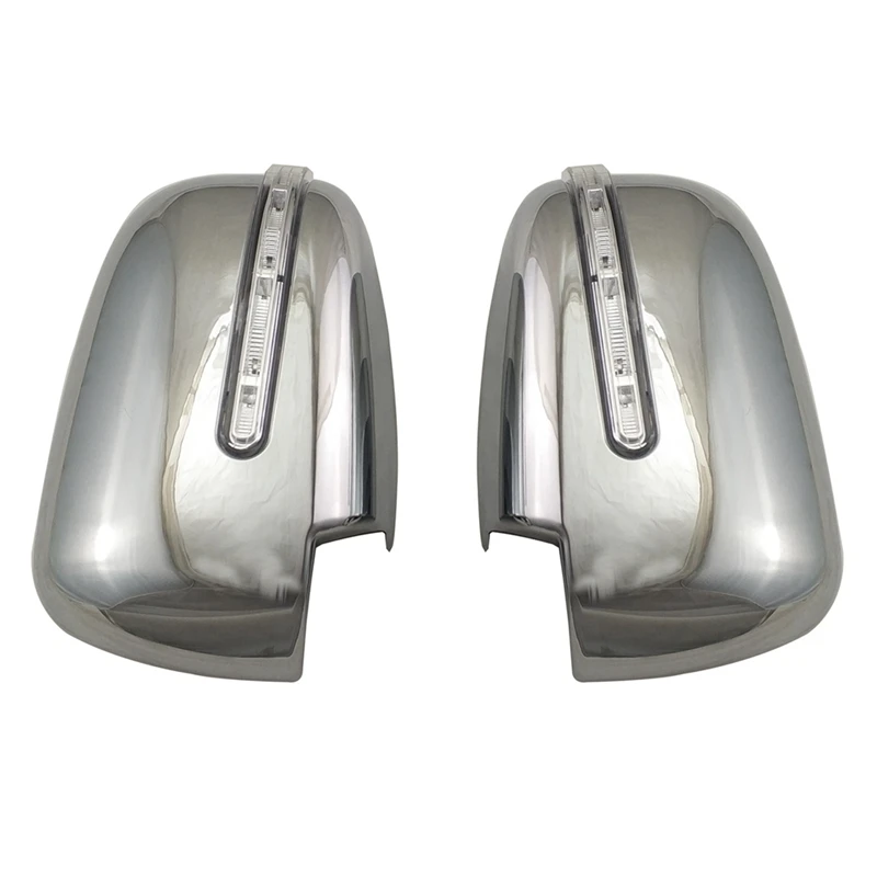 2 PCS Car Rearview Mirror Cover Door With LED ABS For Mitsubishi L200 Triton 2016-2019