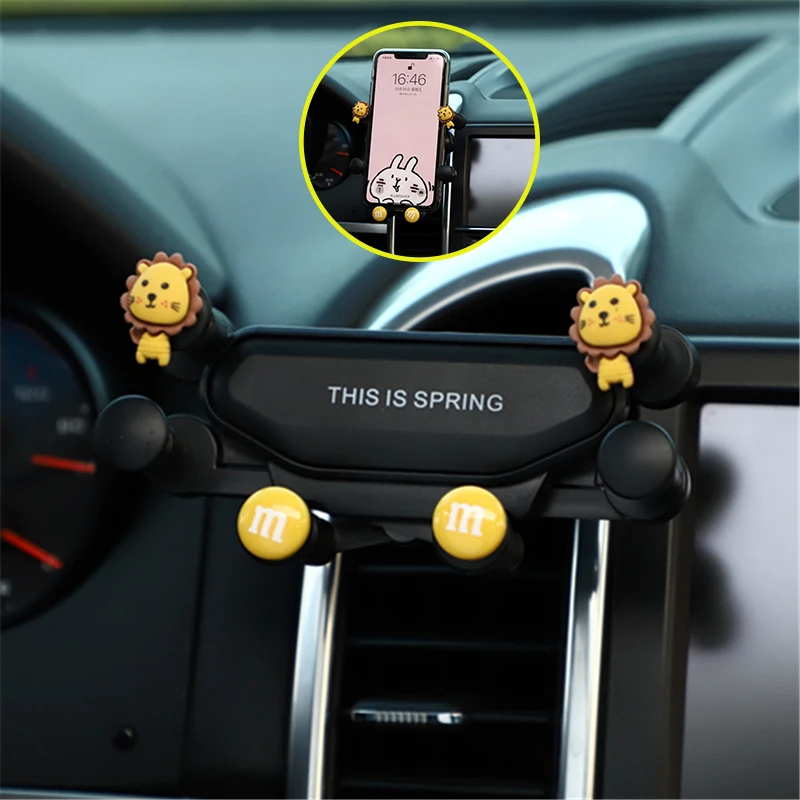 

Car Mobile Phone Holder Cartoon Cute Car Air Outlet Support Frame Car Navigation Fixed Bracket Car Interior Supplies Women