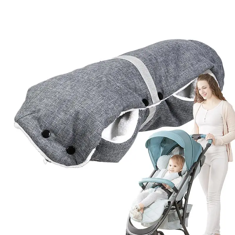 

Winter Stroller Gloves Waterproof Hand Warmer Mittens Extra Thick Gloves Anti-Freeze Fleece Lining Handmuff Cold Weather