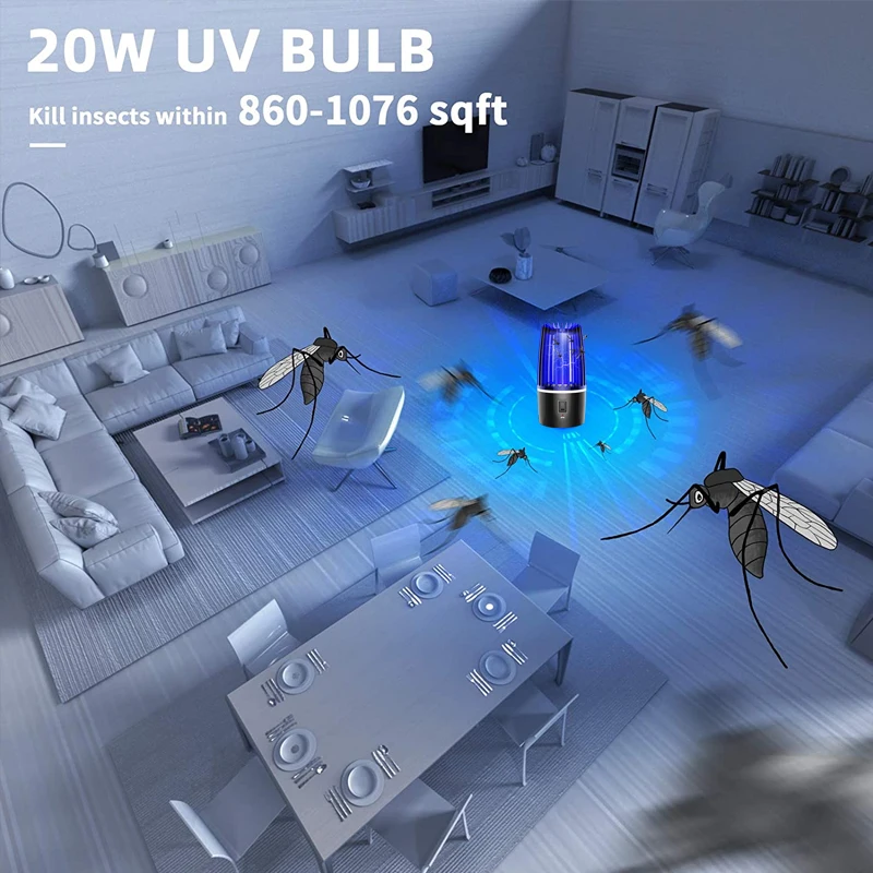 Лампа-ловушка для комаров на 4000 мА · ч с USB-зарядкой
