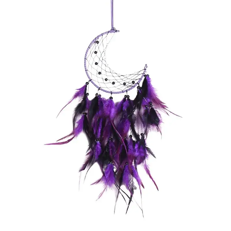 

Moon Dream Catcher Feather Dream Catcher Ornament Wall Decor Handwoven Bohemian Exquisite Wall Decor Dream Catcher For Party