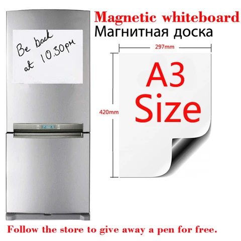Магнитная белая доска Размера A3, белая мягкая дом офис кухня гибкая доска, наклейки на холодильник, доска для заметок и сообщений