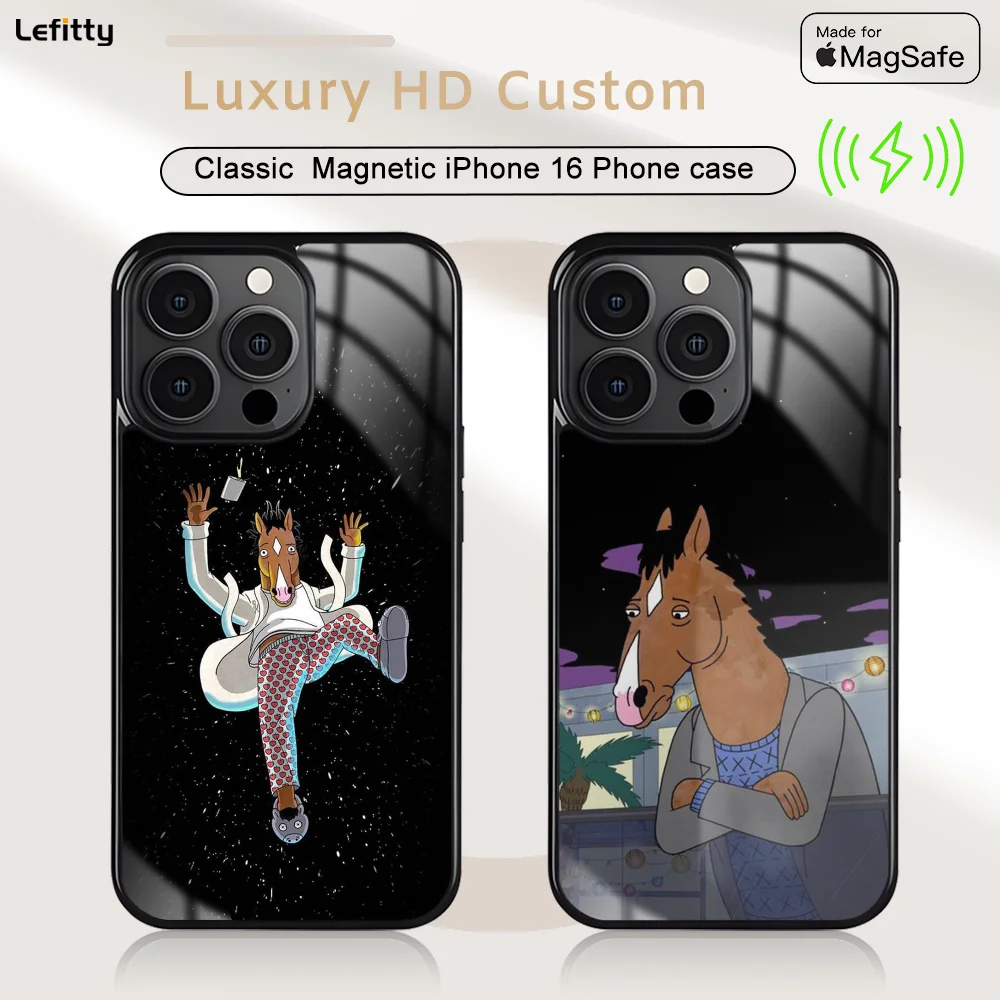Чехол для телефона с рисунком B-BoJack H-Horsemans iPhone 16 15 14 13 12 11 Pro Max Plus Mini магнитный чехол