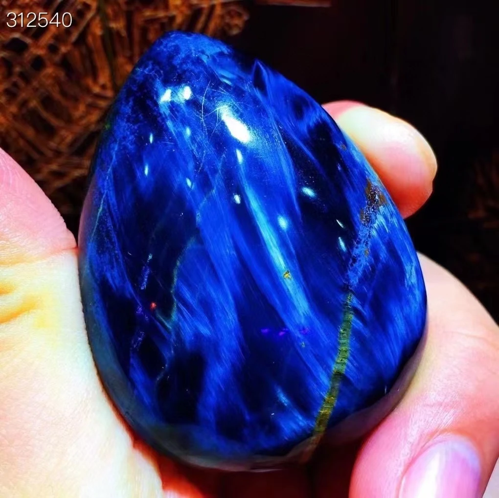 

Genuine Natural Blue Pietersite Pendant Chatoyant Women Men 44.8x33.5x12.4mm Namibia Cat Eye Pietersite Jewelry AAAAAA