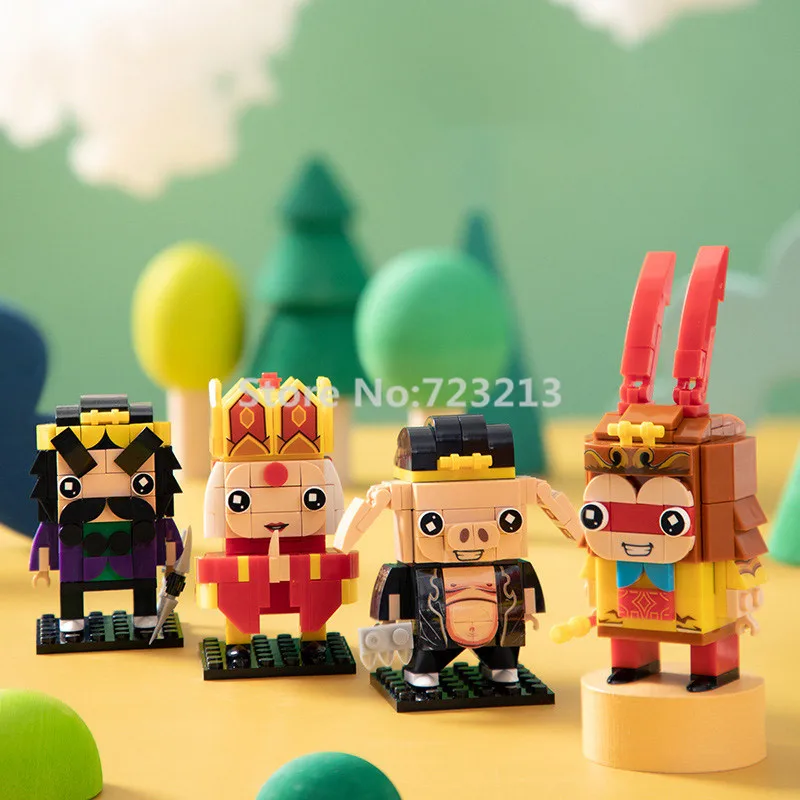 Feleph мультяшное путешествие в Западный герой голова фигурки кирпичи Обезьяна