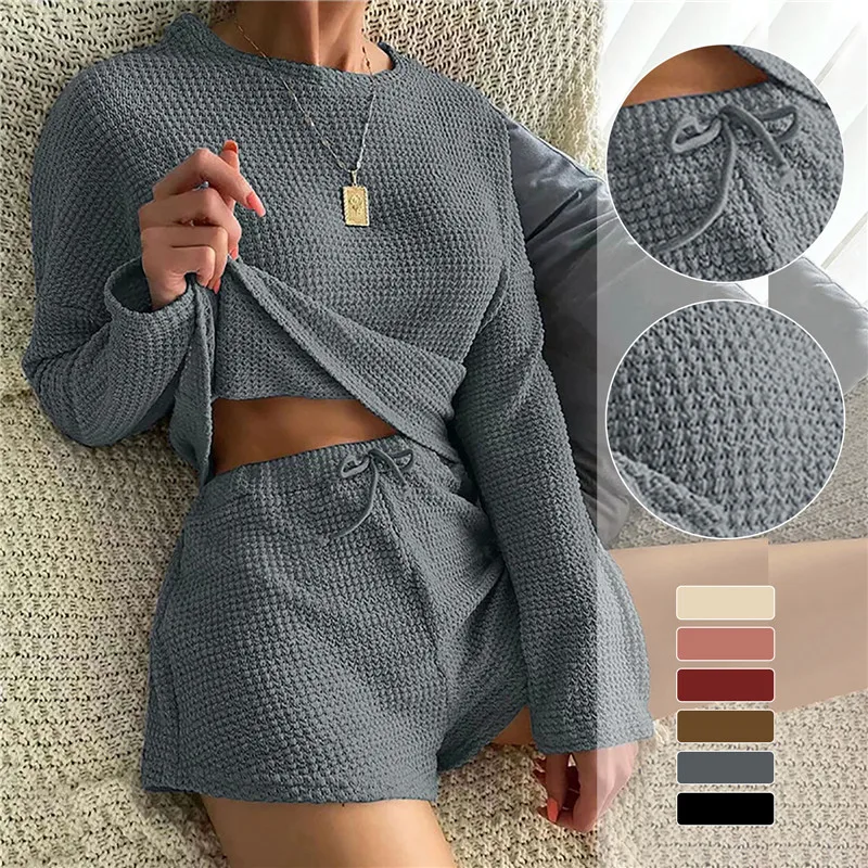 

Домашняя одежда, женская одежда для сна, пуловер, повседневный свободный длинный костюм с воротником и рукавами, домашняя Удобная Пижама, Кр...