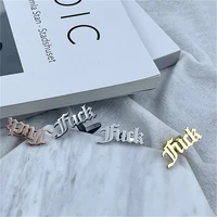 stainless steel letters old english font cufflinks for men high quality goldsilver metal party shirt cuff links gemelos present