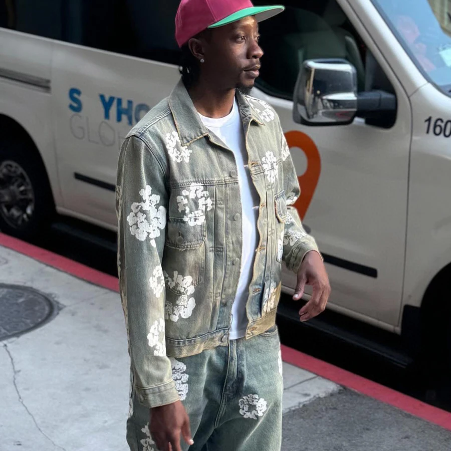 NIGO Мужская и женская весенне-осенняя винтажная хлопковая джинсовая куртка с