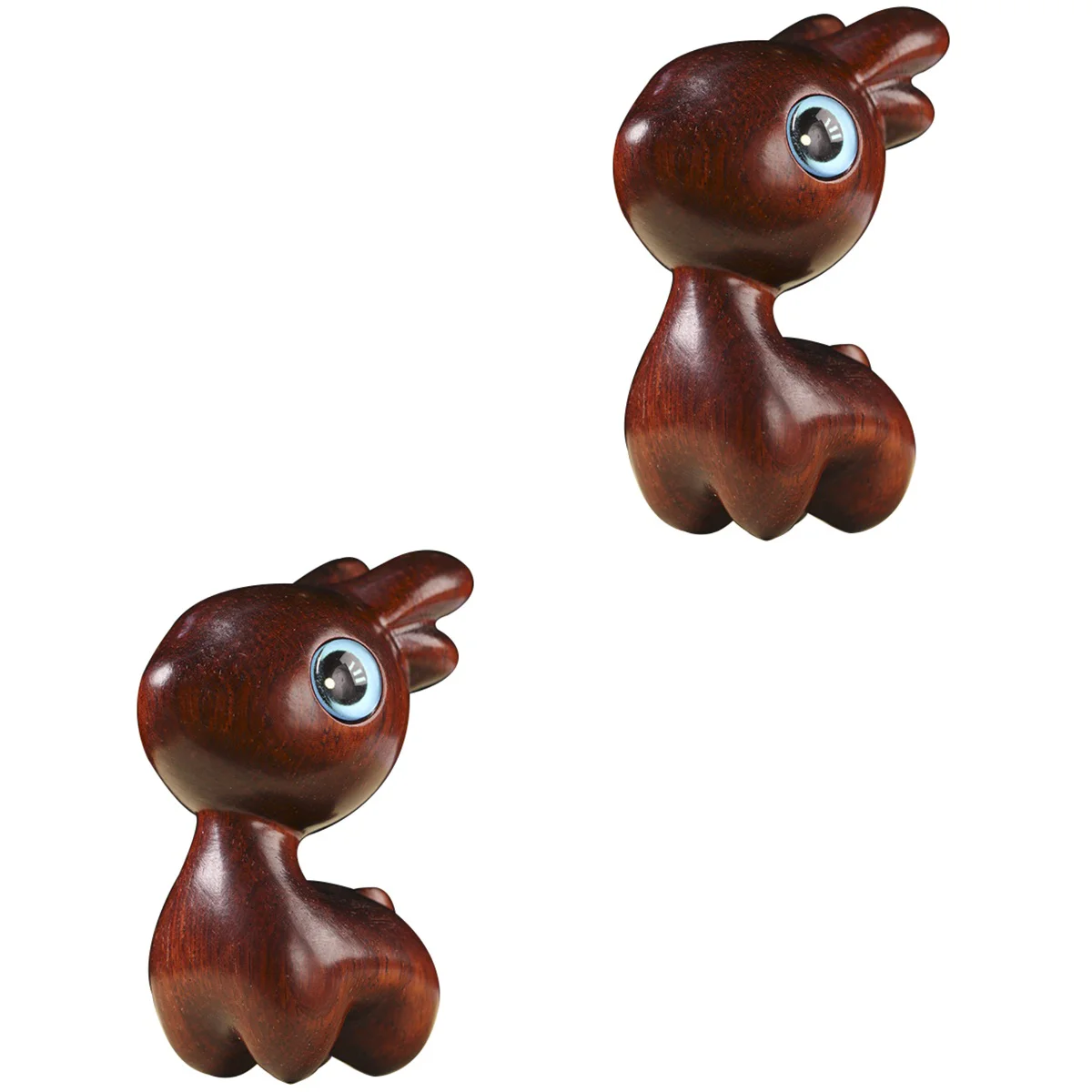 

2pcs Desktop Wooden Elk Ornament Delicate Desktop Wood Deer Ornament for Festival