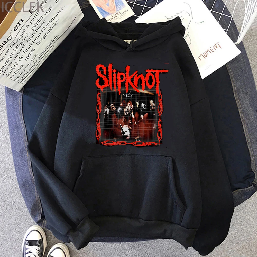 

Slipknots Black Men Rock Band Pullover Heavy Metal Prepare for Hell Tour Hoodie Vintage Y2k Women Men Outerwear Warm Hoody