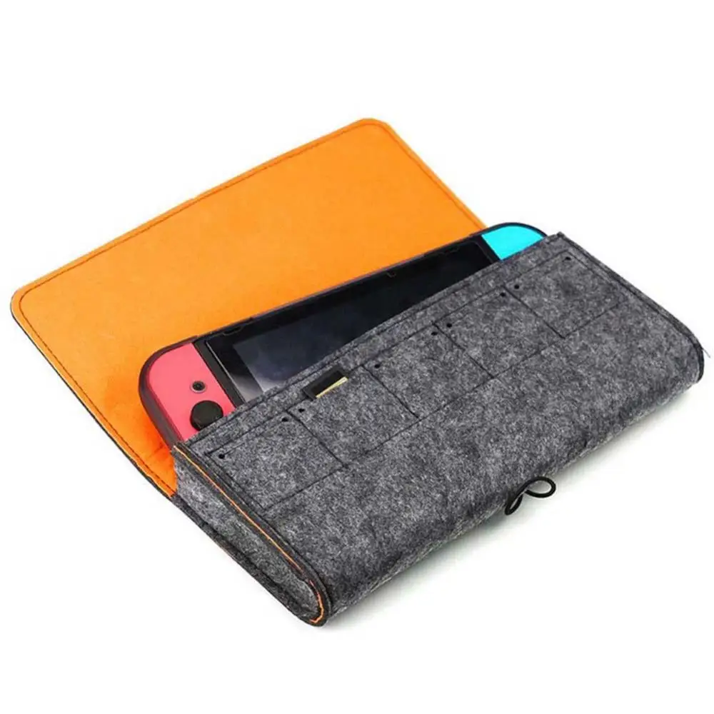 

Game Console Storage Pouch Portable Soft Felt Storage Bag Protective Case for NS Switch Game Console