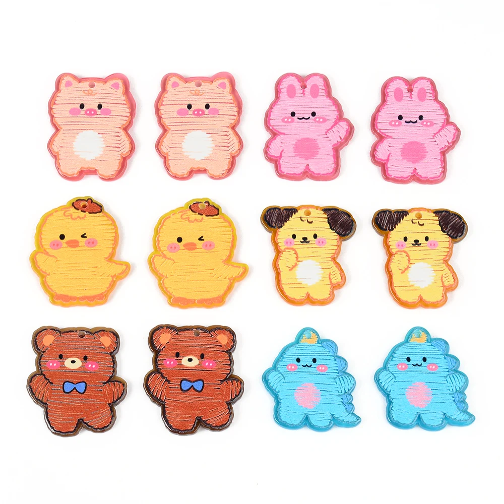 

2 шт./партия, акриловые подвески в виде животных