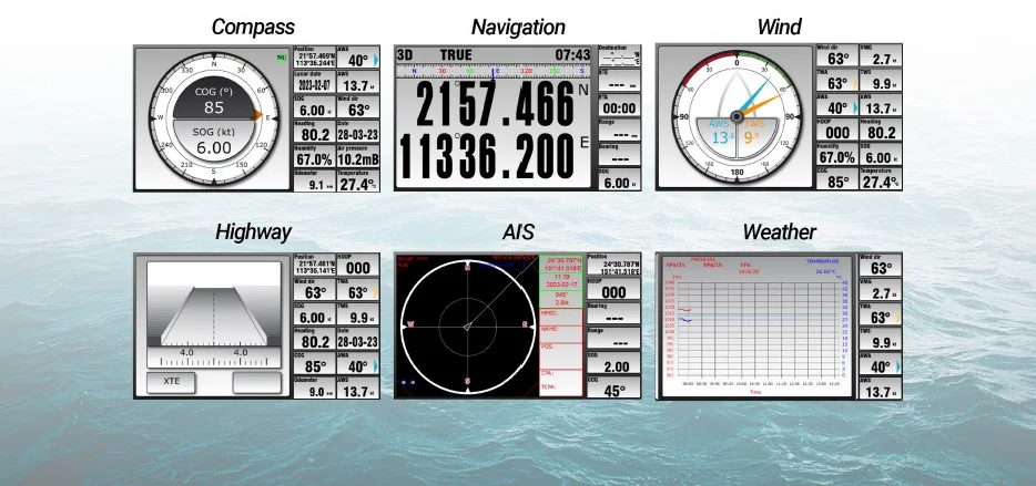 Фото ONWA KMR-7 7-дюймовый многофункциональный дисплей с мультиплексором NMEA / NMEA0183 / NMEA2000 / ретранслятором анемометра метеостанции №4