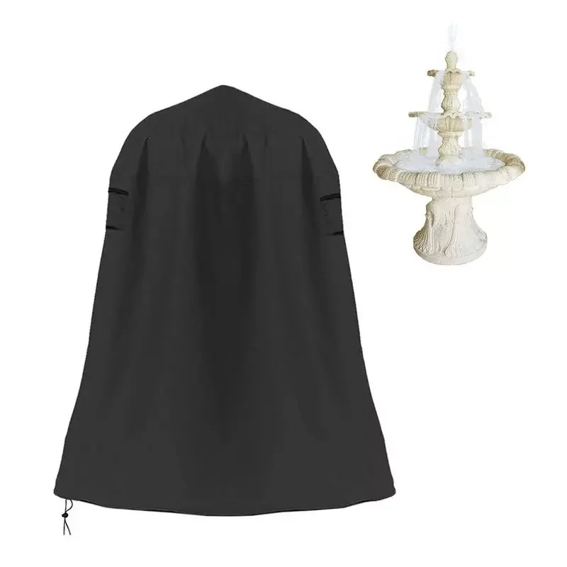 

NEW IN Fountain Cover For Winter 420D Outdoor Garden Fountain Dust Cover Heavy Duty Waterproof Dustproof Fountain Cover With Adj
