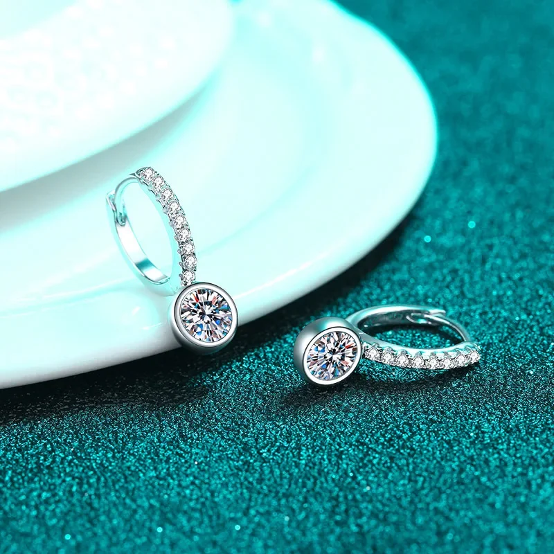 Серьги из стерлингового серебра 925 пробы с бриллиантами 0 5 карата D цвета