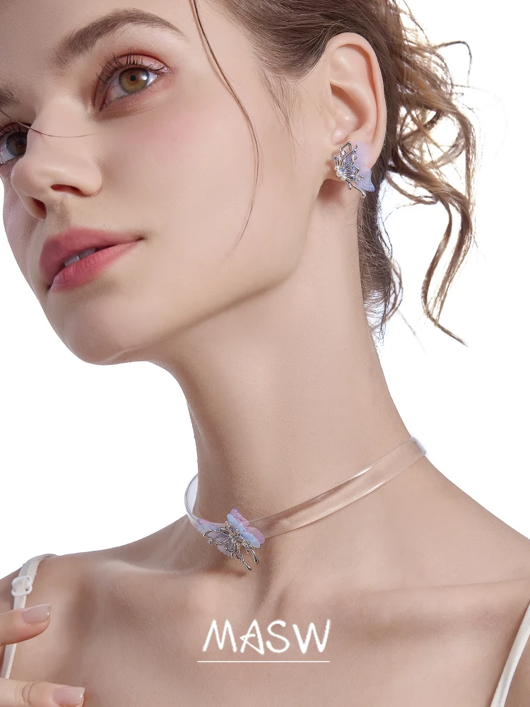 MASW оригинальный дизайн весенне-Летние Стильные свежие серьги в виде бабочек для