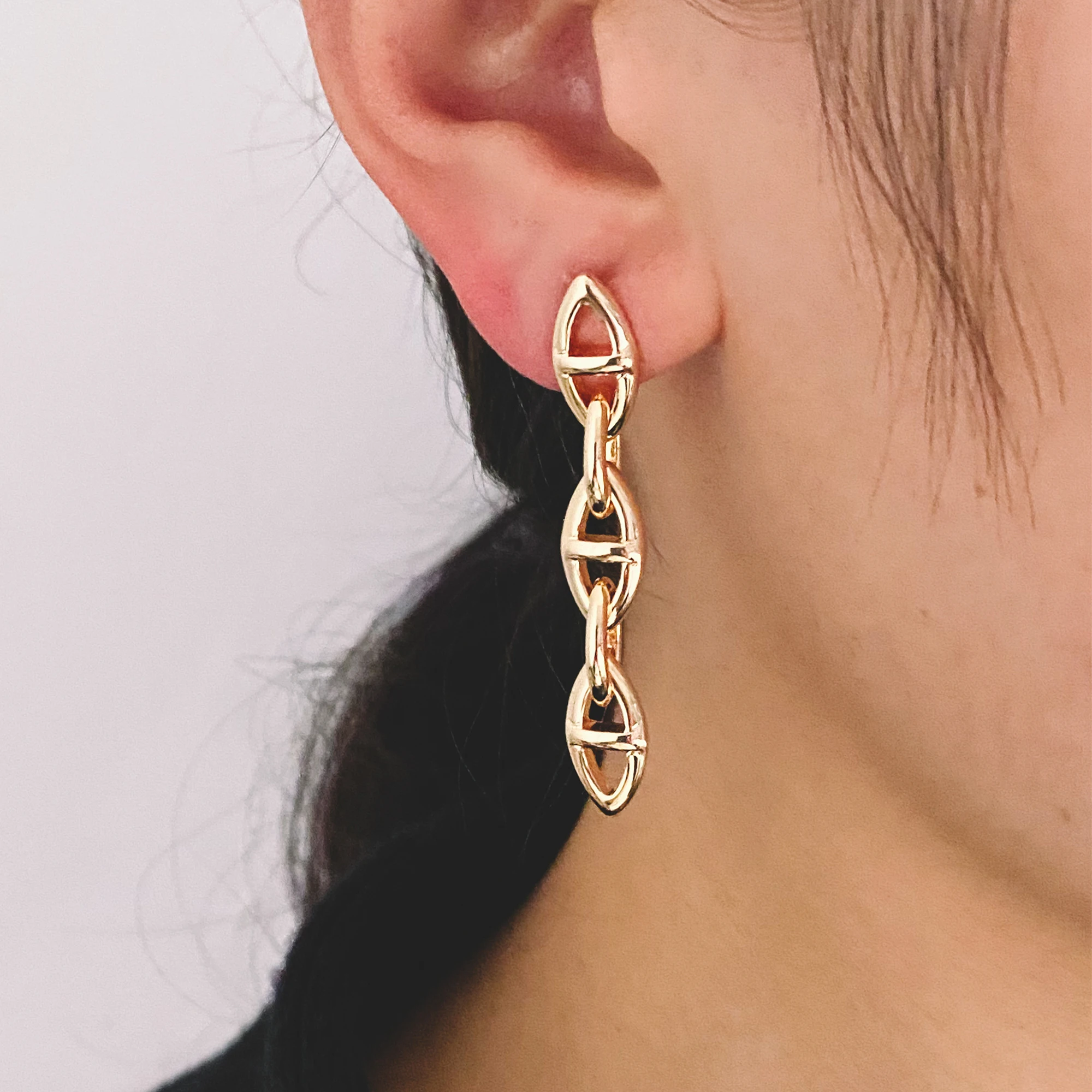 

10pcs Simple Link Earrings, Chain Studs, Chunky Chain, Long Chain Earrings, Dangling Earrings (GB-1840-1)