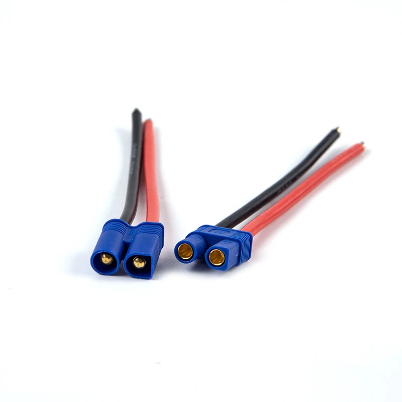Фото 【CCA】Разъемы EC2, EC3, EC5 (штекер/гнездо) с силиконовым кабелем 16AWG, 14AWG, 12AWG для RC-аккумуляторов и игрушек, длина провода 10 см №4