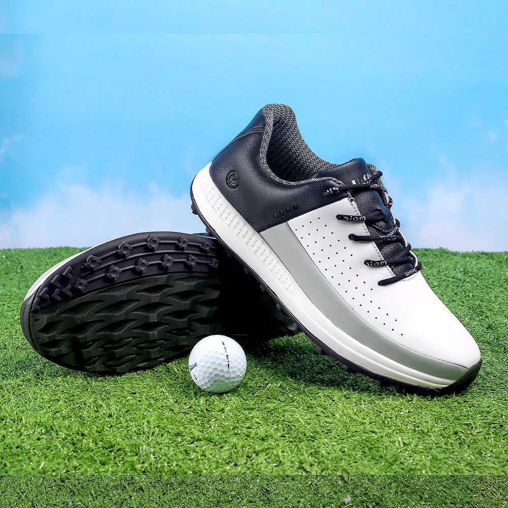 New Brand Leather Men's Golf Shoes Waterproof Non-slip Outdoor Leisure Sports Golf Training Shoes Spikeless Golf Shoes for Men