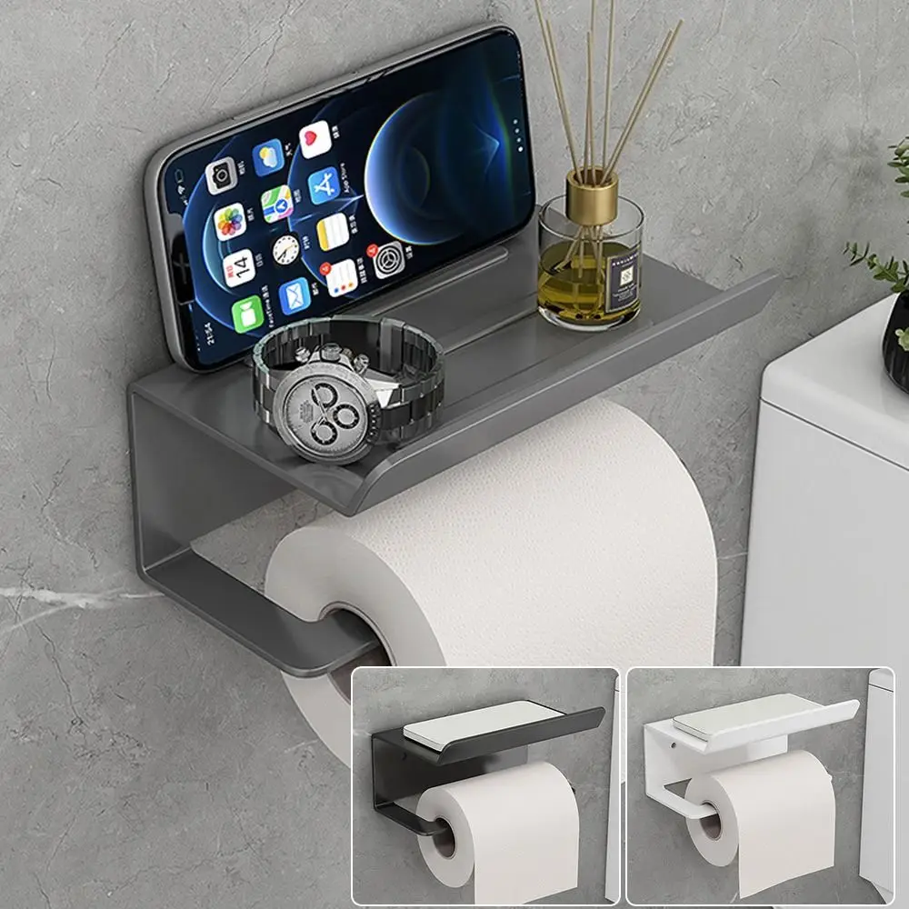 

Wall Mount Paper Shelf Wipes Dispenser Easy To Install Toilet Paper Holders for Kitchen Bathroom Shower