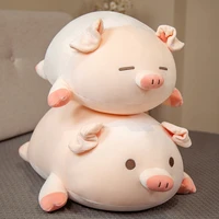 kawaii40 80cm squishy pig stuffed doll lying plush piggy toy animal soft plushie pillow for kids baby comforting birthday gifts