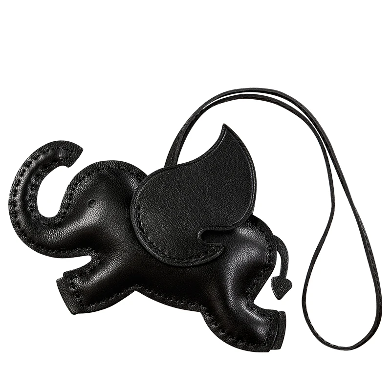 Dimy 2023 New Bunny Pendant Handmade Leather Bag Pendant Car Rearview Mirror Lamb Feather Pendant