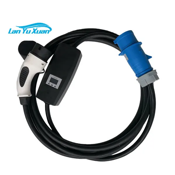 

Электрическое автомобильное зарядное устройство KHONS 240 в, 32 А, разъем IEC 62196, тип 2, CEE, портативное зарядное устройство EVSE с синей CEE