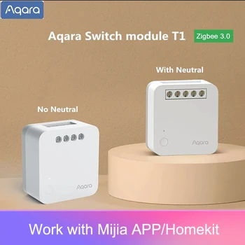 Aqara Single Chiannel Relay Controller T1 Switch module Zigbee 3.0 with / No Neutral Smart home Timers Remote Control Homekit 1