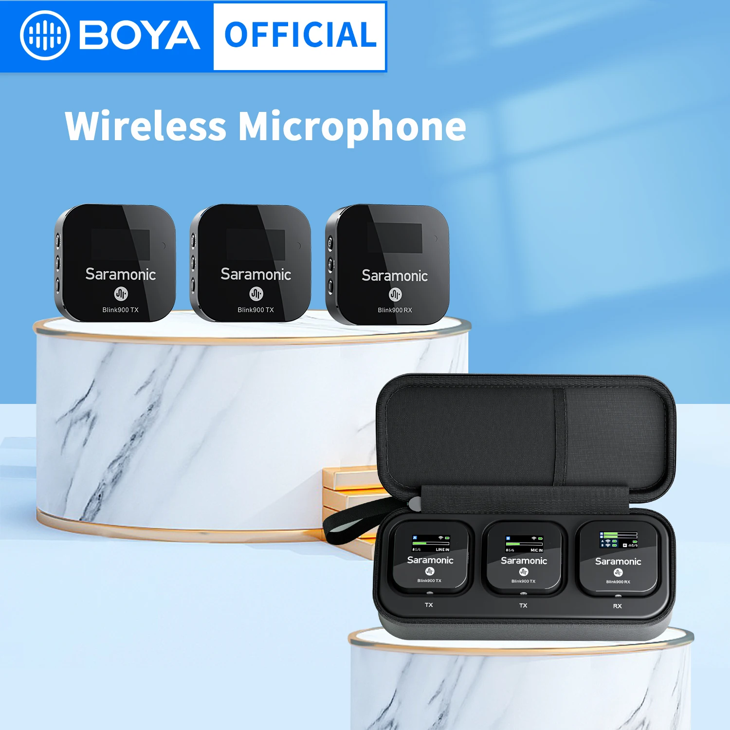 

Professional Wireless Lavalier Microphone Condenser Studio Mic Saramonic Blink900 B2 for iphone PC Camera Youtube Live Streaming