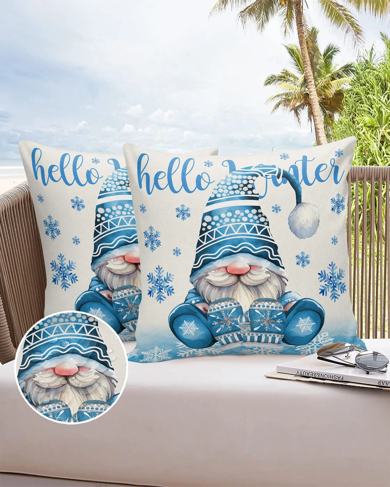 

2/4PCS Christmas Snowflakes Waterproof Decorative Sofa Pillowcase Case Garden Yard Cushion Cover