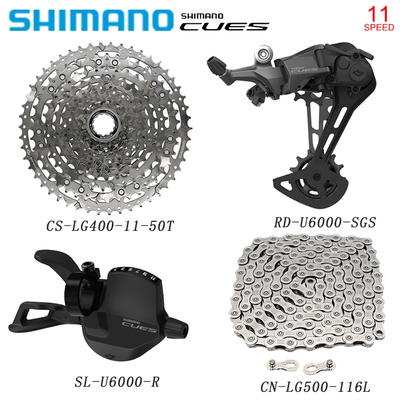 

SHIMANO CUES U6000 Groupset 11 Speed Bike Rear Derailleurs SL-U6000-11R RD-U6000 CN-LG500 CS-LG400-11-50T Cassett Original Parts