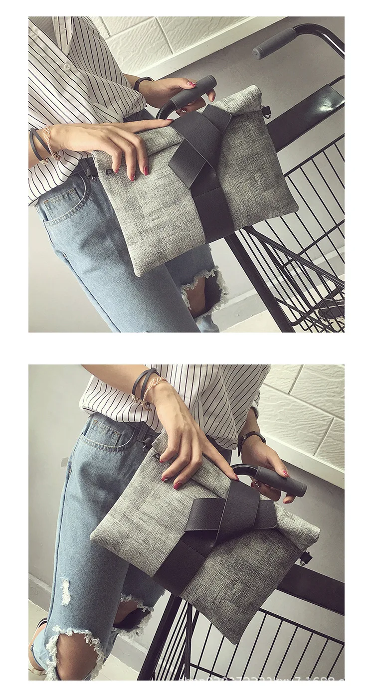 2022 New Clutch Trend Contrasting Color Bag Envelope Bag Tramp Tote Bag Women's Fashion Simple Large Bag Messenger Bag