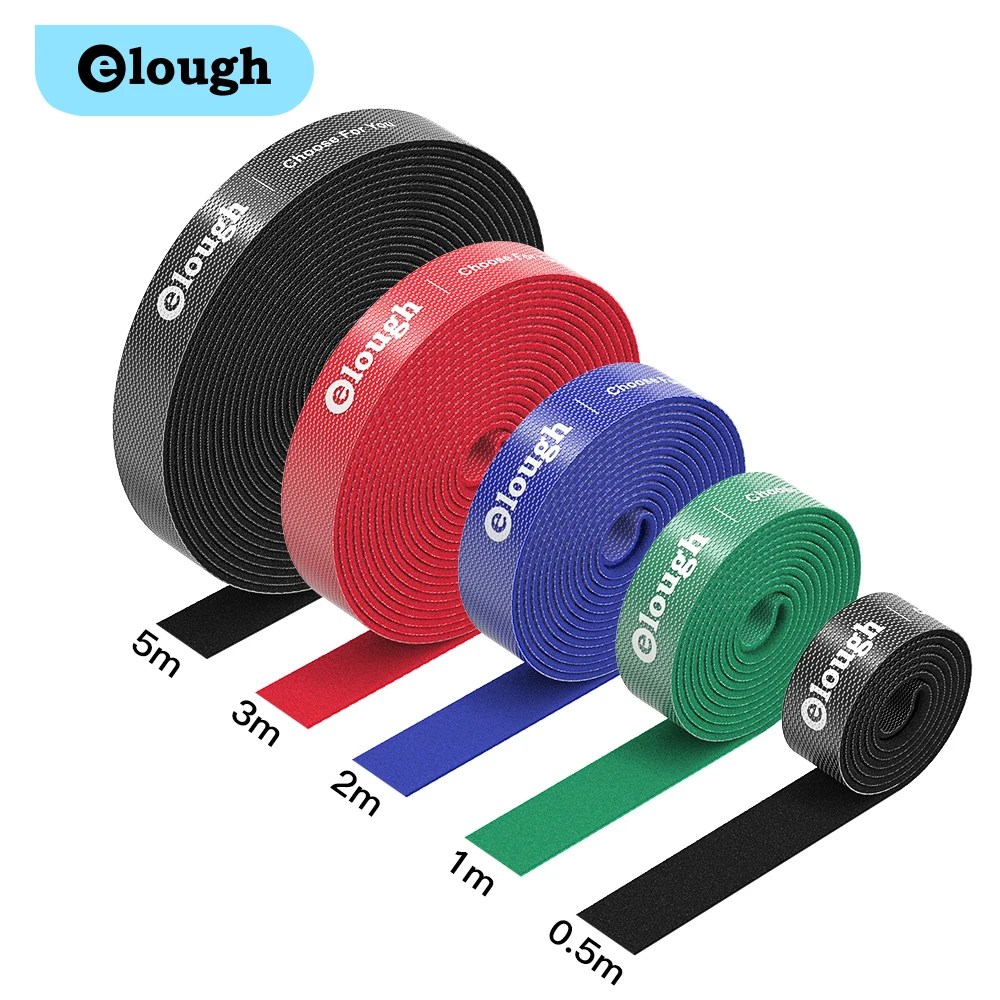 

Elough 0.5m-5m Cable Organizer Self Adhesive Fastener Tape Wire Clip Cable Winder Management Charger Protector Strong Hooks Loop