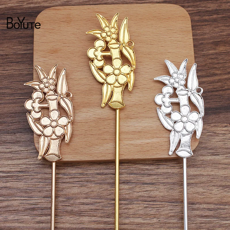 

Резинка для волос BoYuTe (10 шт./лот) 30*62 мм, сплав, цветок, винтажные аксессуары для волос, «сделай сам», ювелирные материалы ручной работы