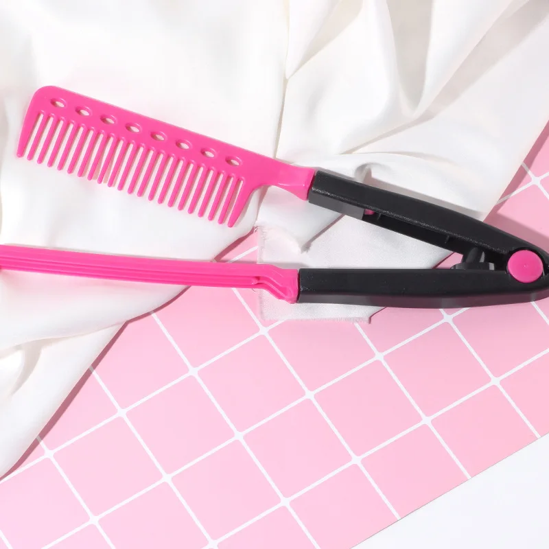 Расческа плоская для выпрямления волос салонная укладки V-образный выпрямитель 2